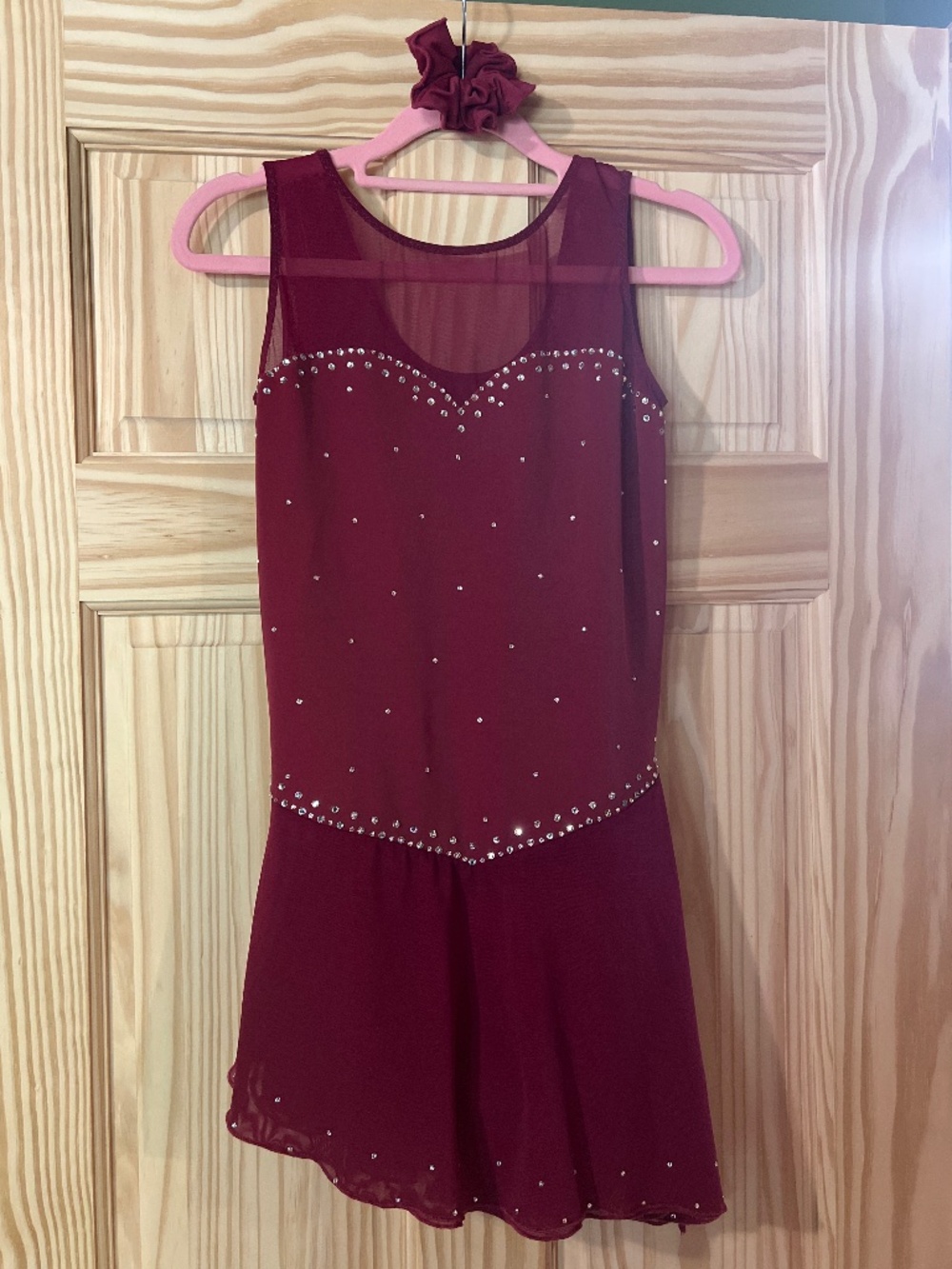 Burgundy figure skating dress